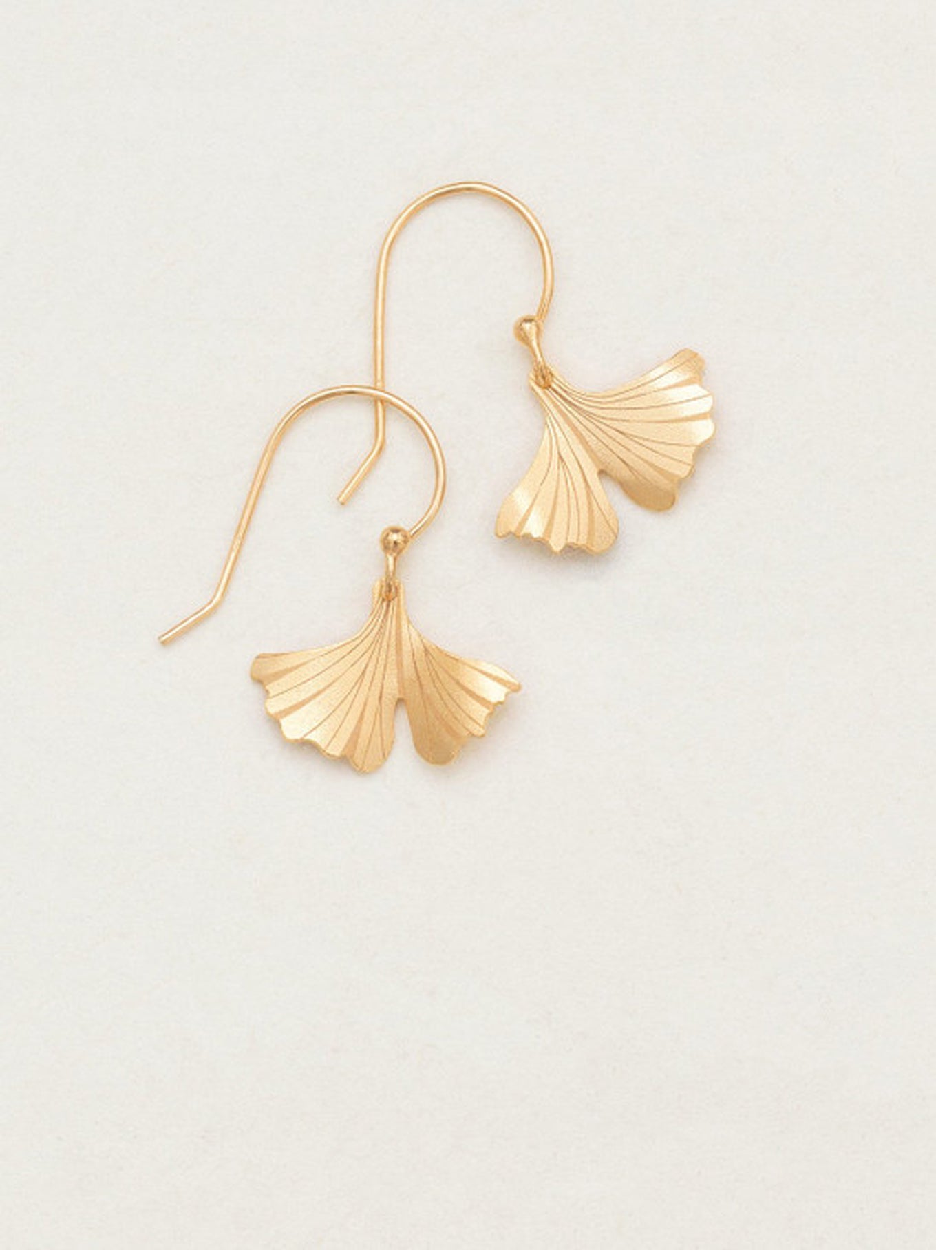 Gold ginkgo store earrings