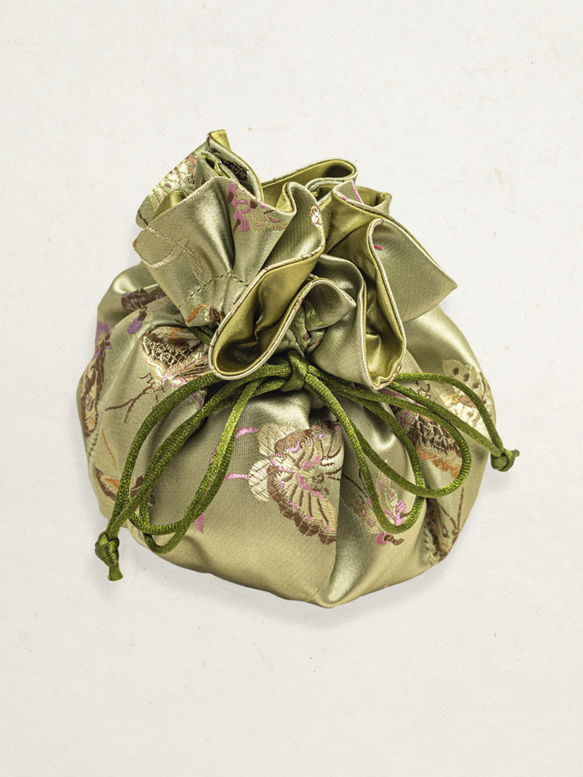 Butterfly Brocade Fabric Jewelry Pouch With 8 Soft Pockets – Holly