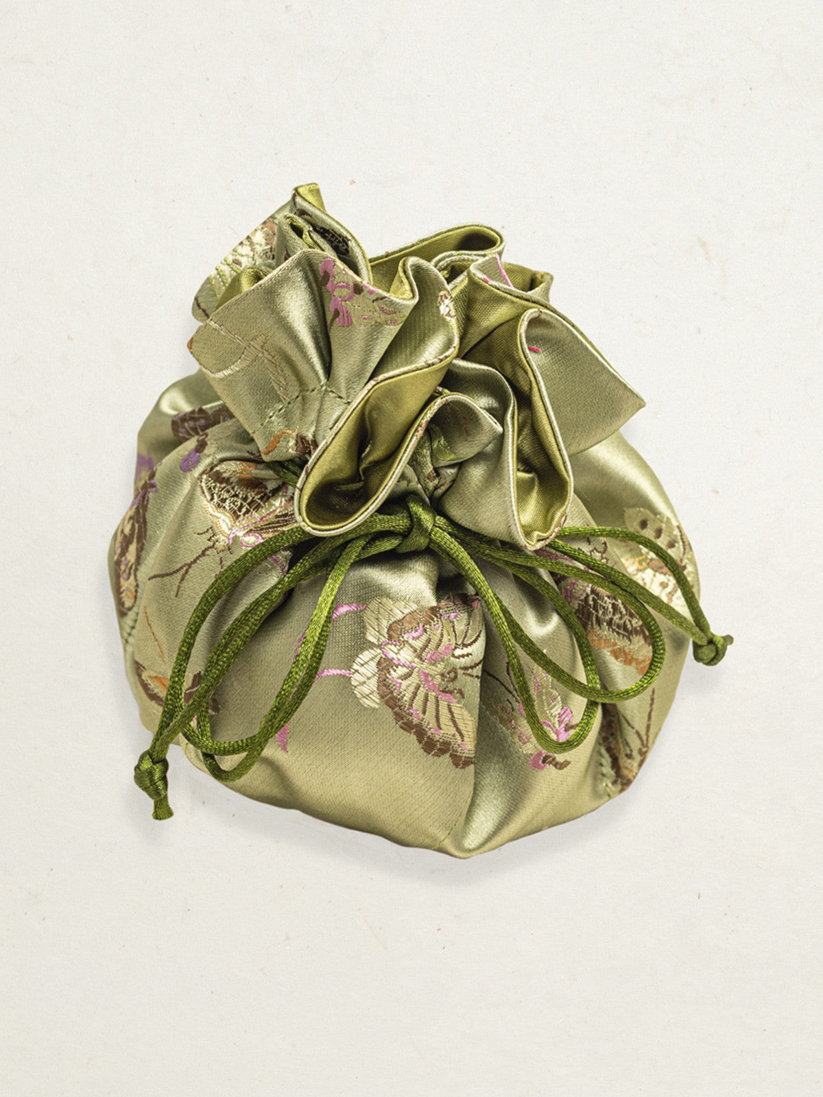Butterfly Brocade Fabric Jewelry Pouch With Soft Pockets – Holly