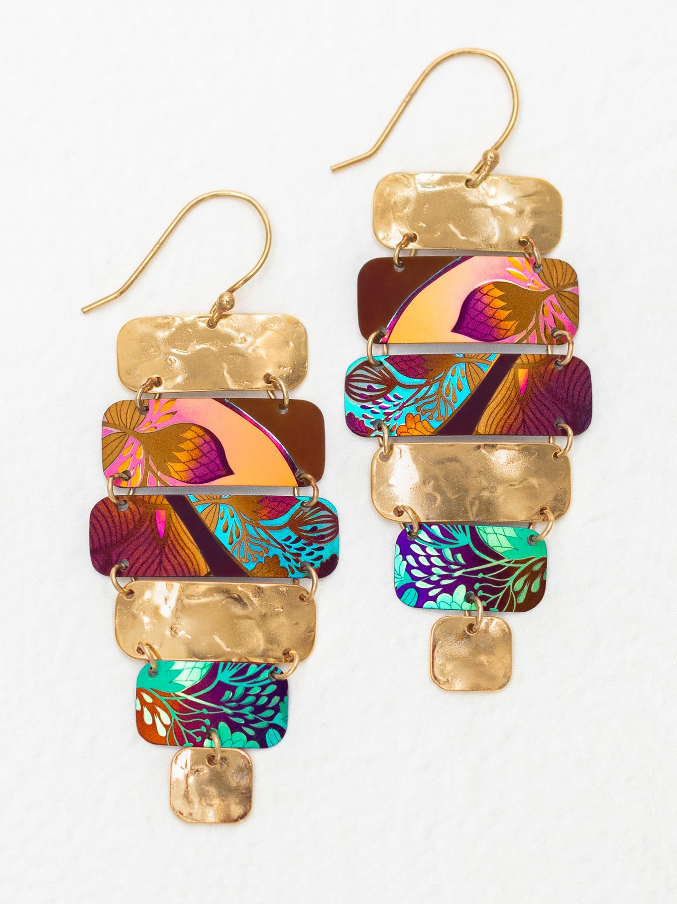 アクセサリー Yasufumi Utida Lana Talisman Earrings - Tropical hues, Hawaiian florals, and hand