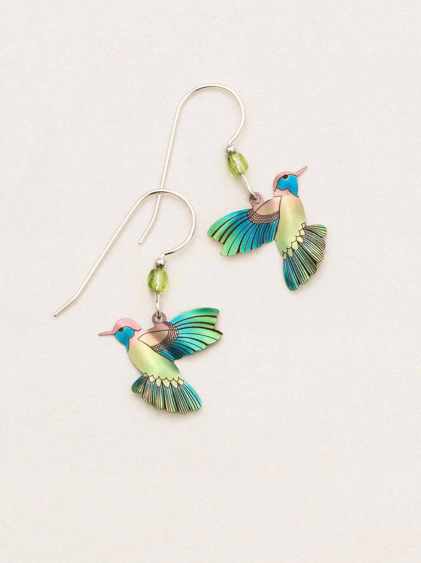 Picaflor Earrings - Artfully Detailed Hand-Colored Niobium
