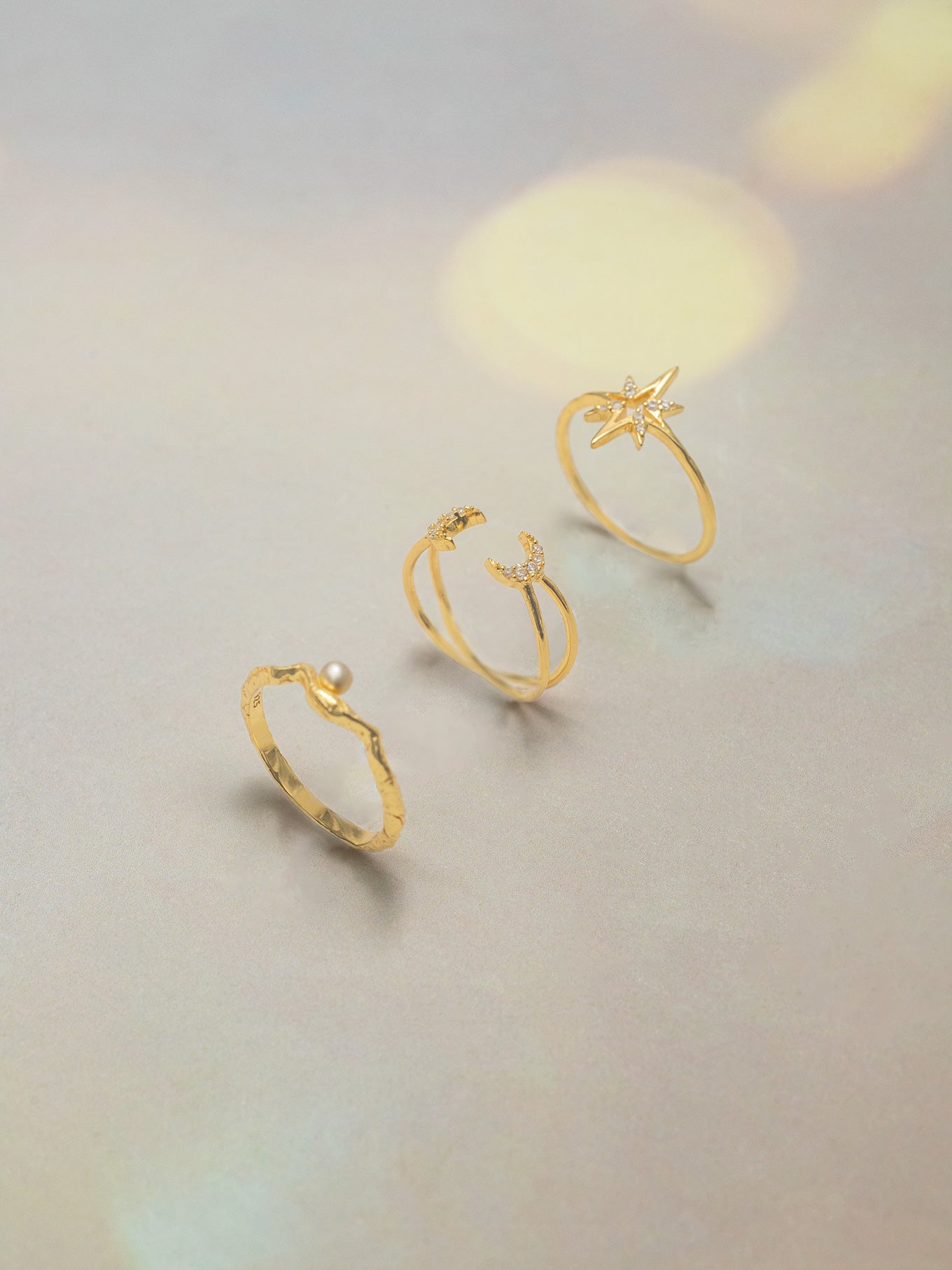 Anello regolabile Stella Polare, Anello in acciaio inossidabile, Anello con stella dorata, Anello carino - Italia Anello regolabile Stella Polare, Anello in acciaio inossidabile, Anello con stella dorata, Anello carino - Italia