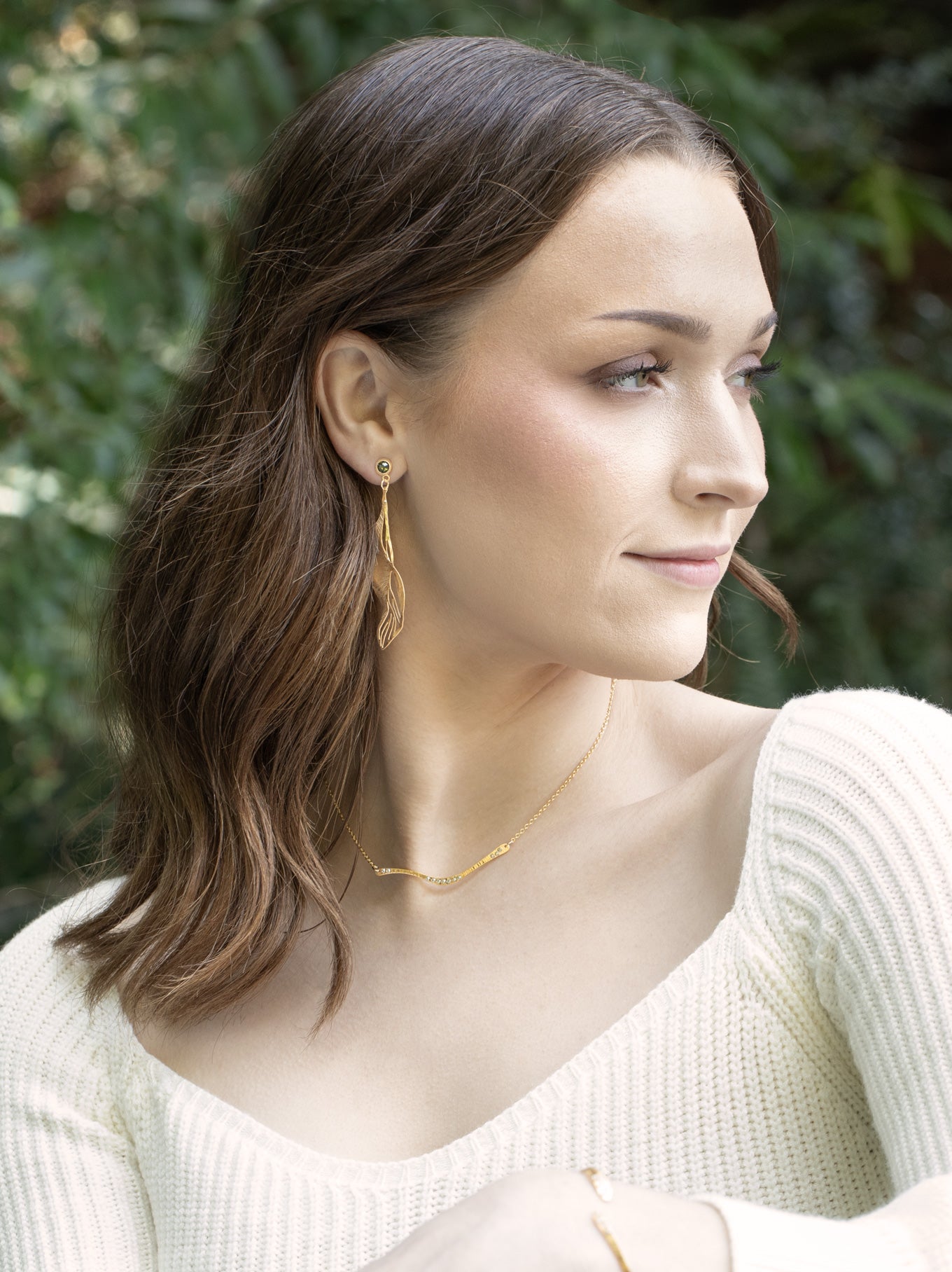 Gilded Leaf Post Earrings C466549