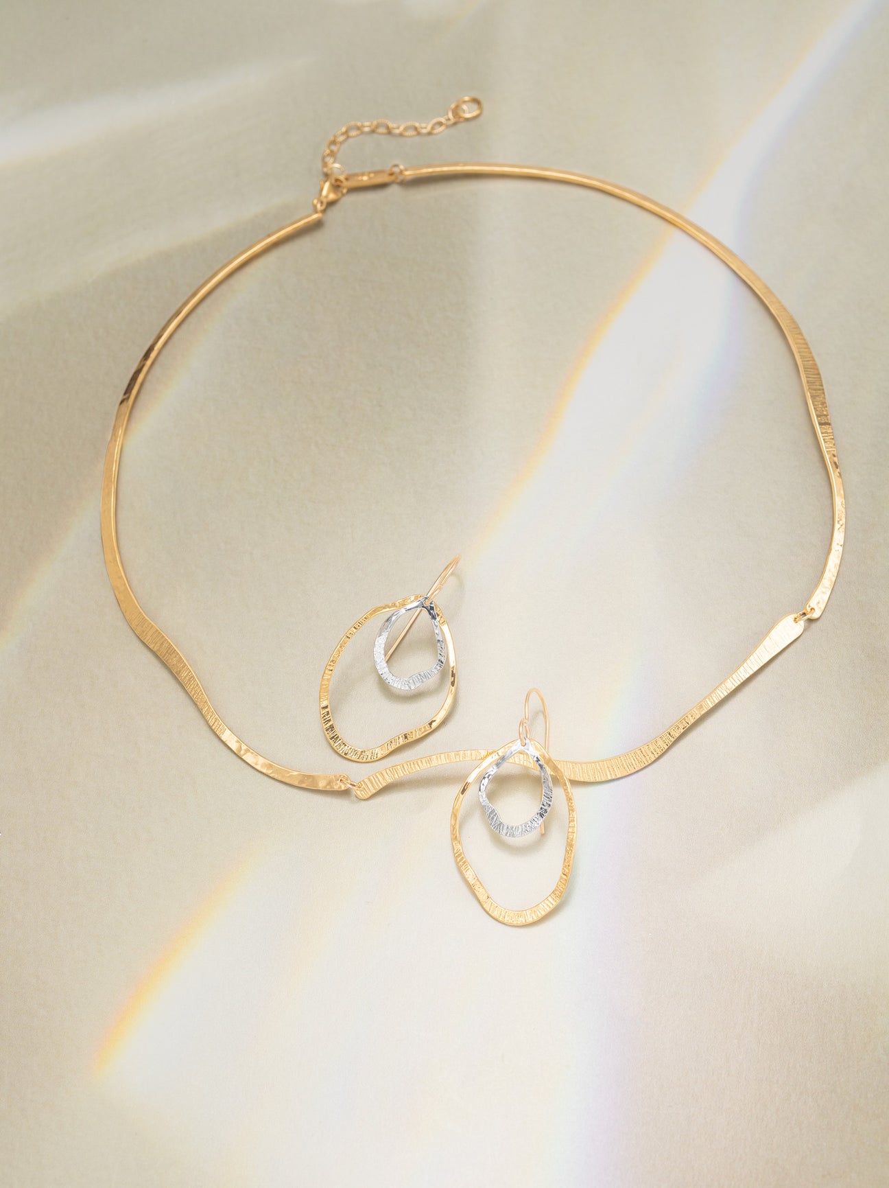 Lila Hoop Gold Earrings in Pastel Mix main image 1