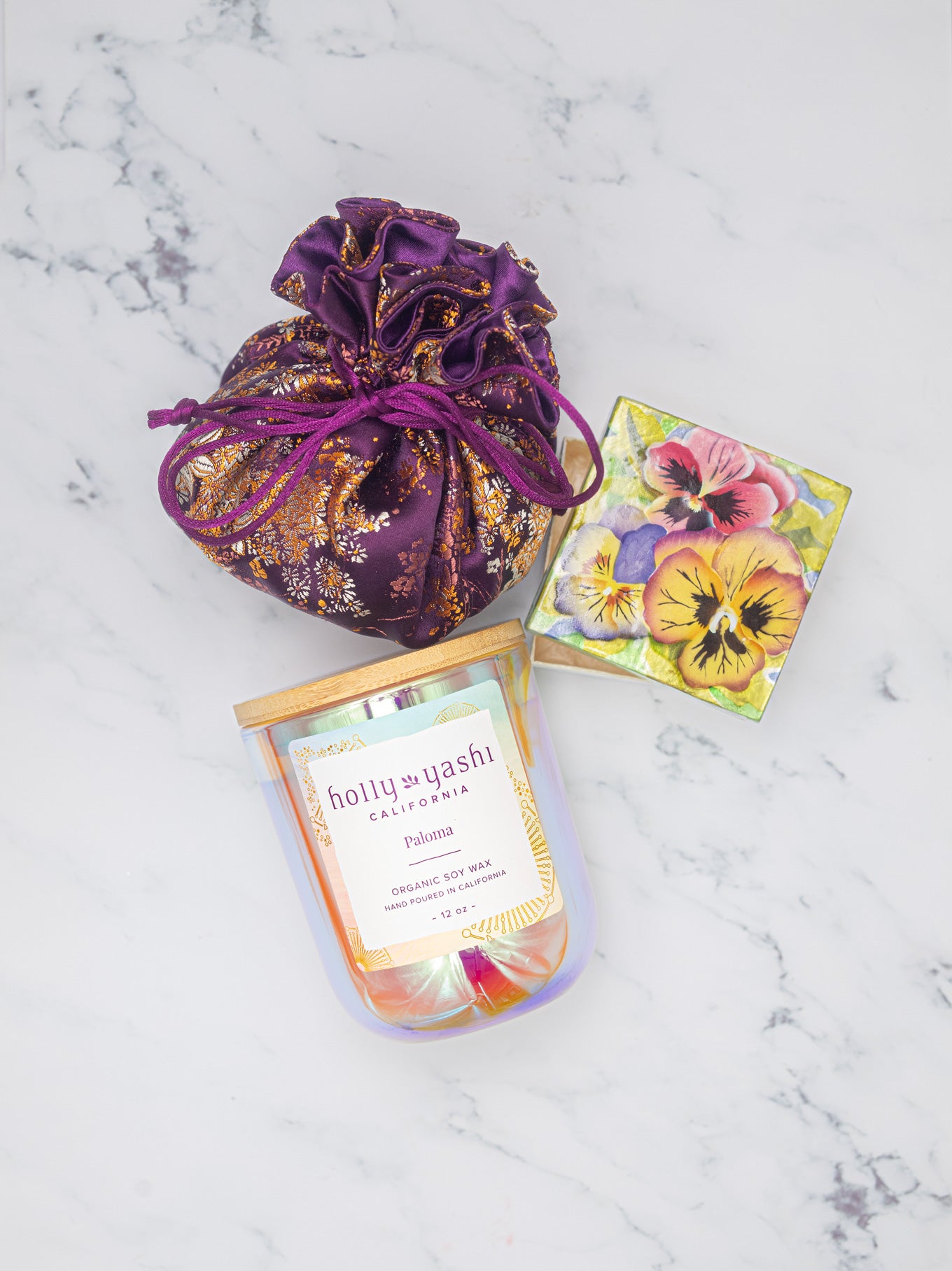 Garden Pansy Capiz Shell Box C466638