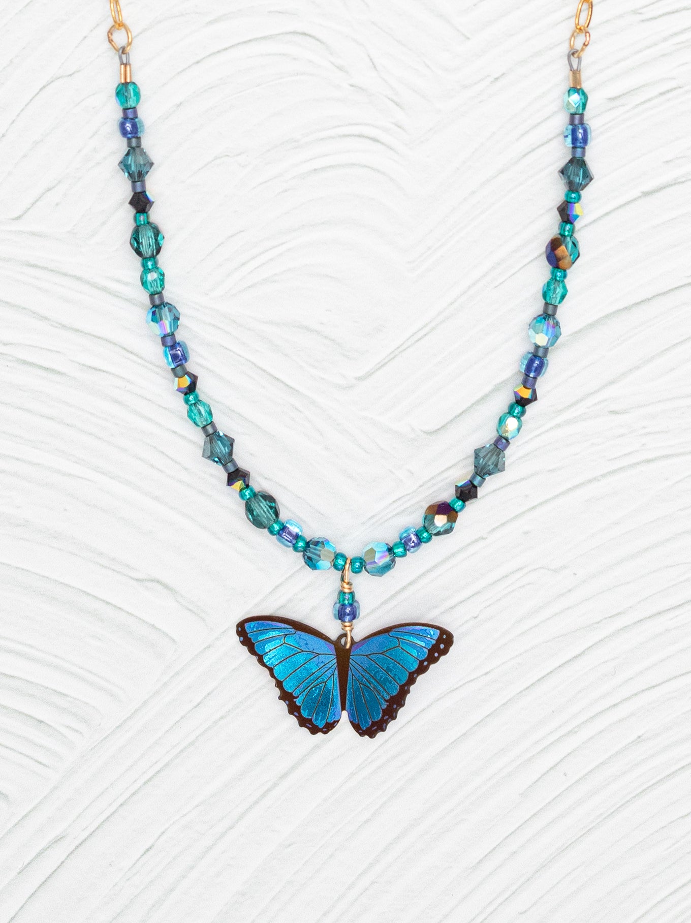 Common Blue butterfly necklace