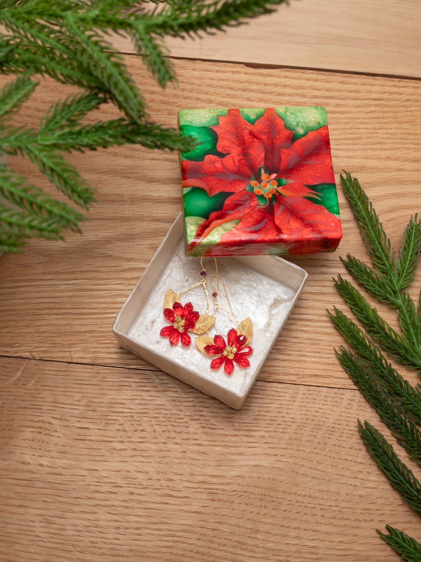 Poinsettia Capiz Box C246016