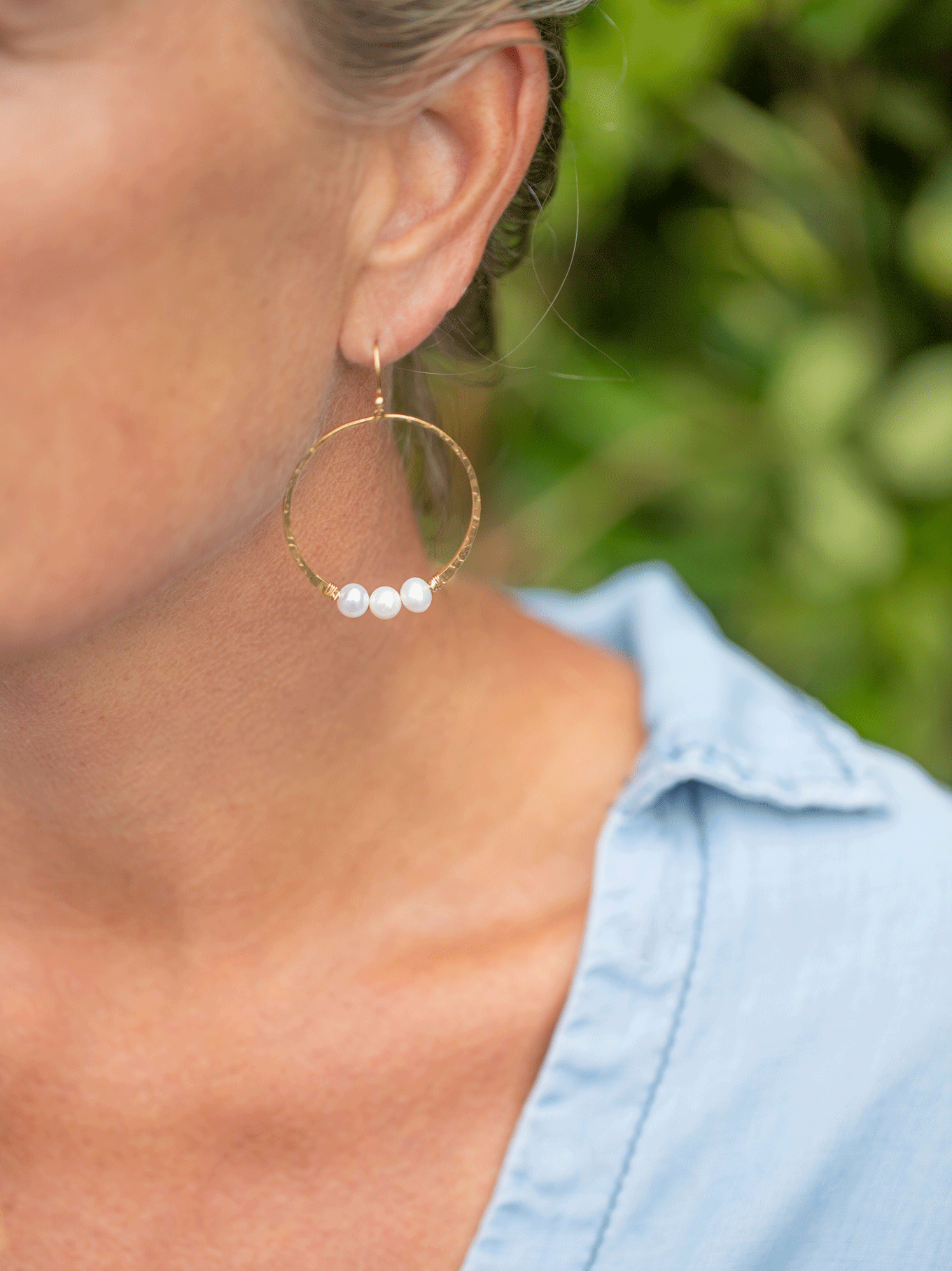 Full Moon Pearl Earrings C145474