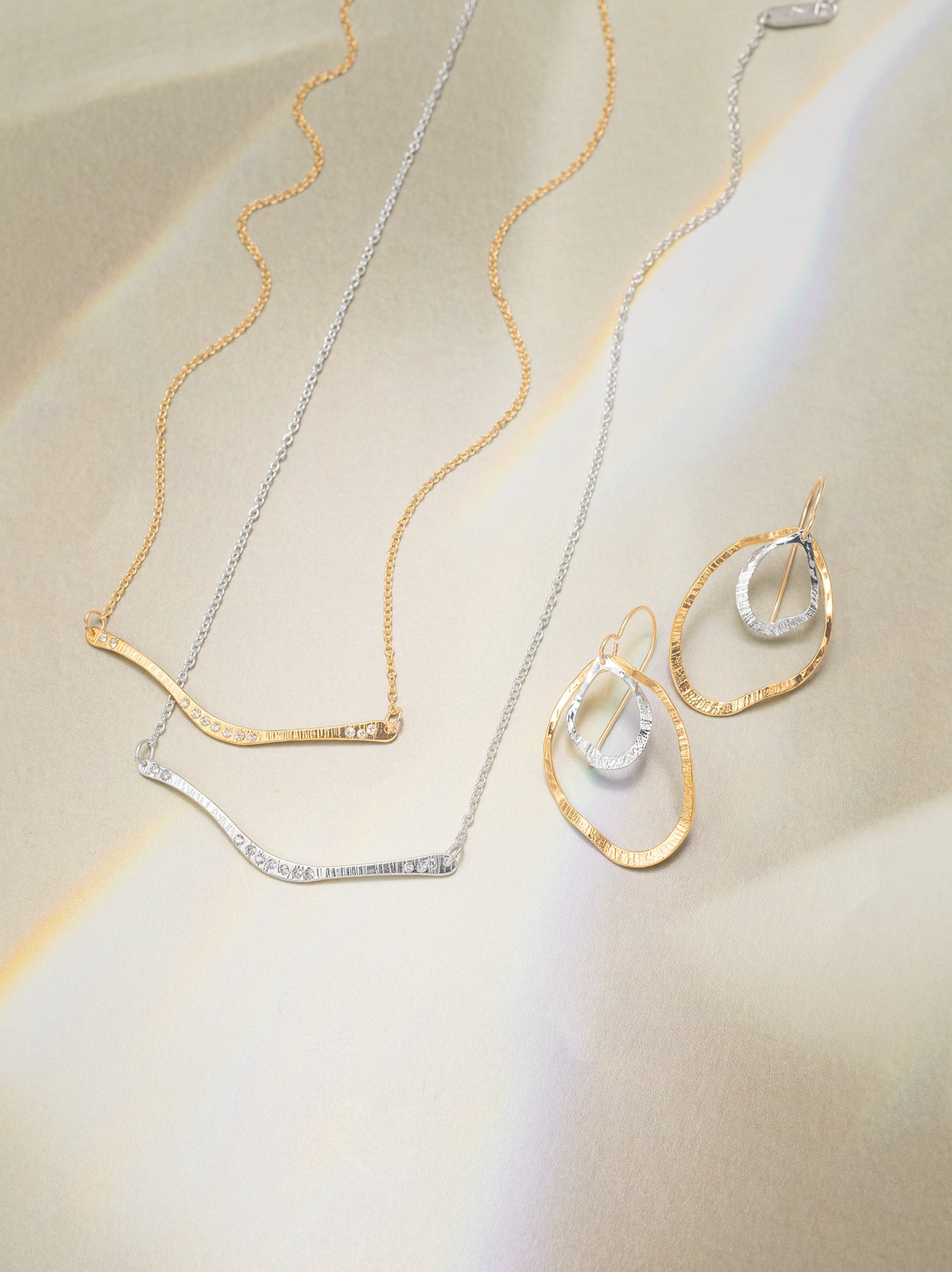 Lila Hoop Gold Earrings in Pastel Mix main image 0