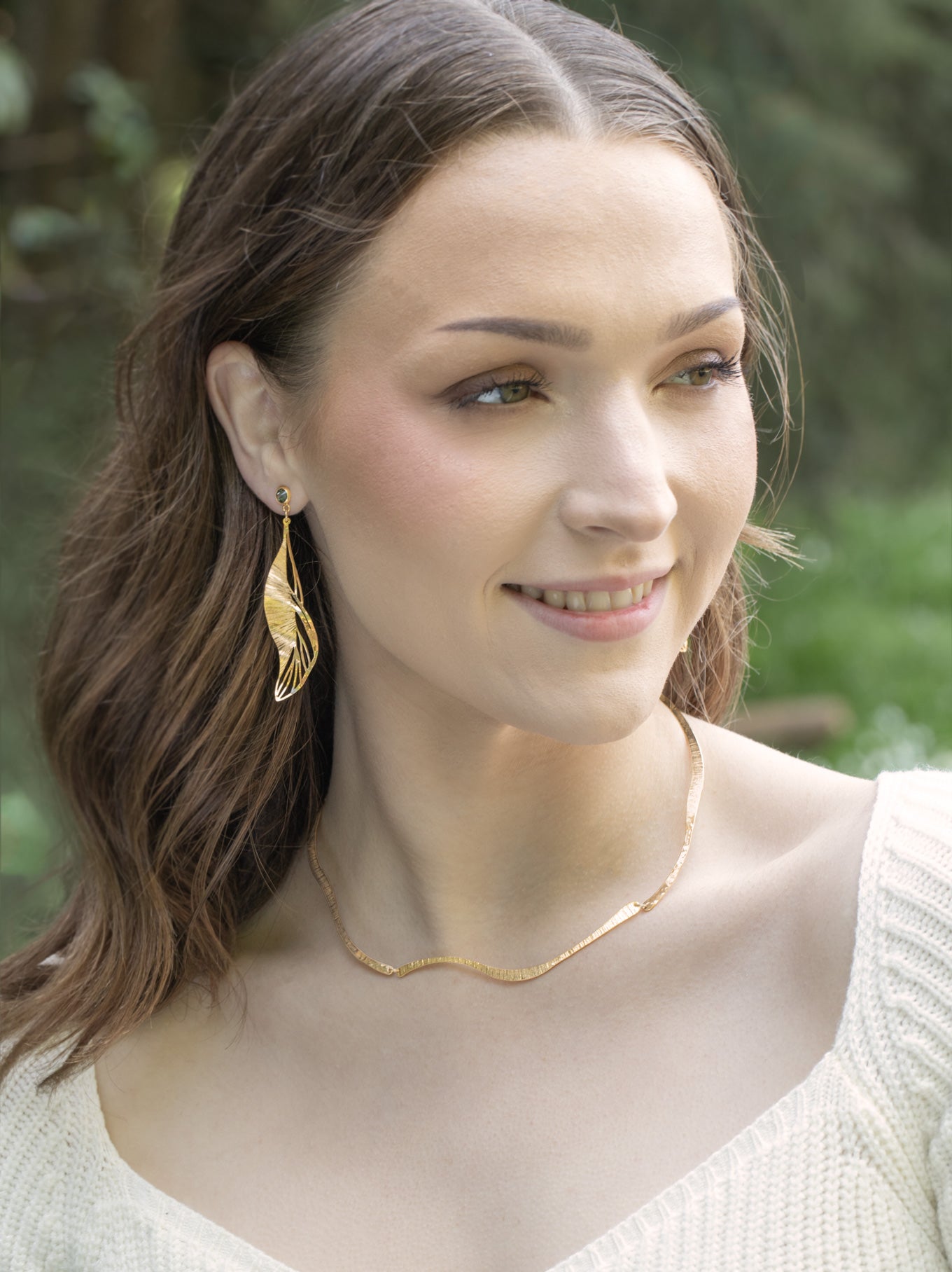 Gilded Leaf Post Earrings C466550