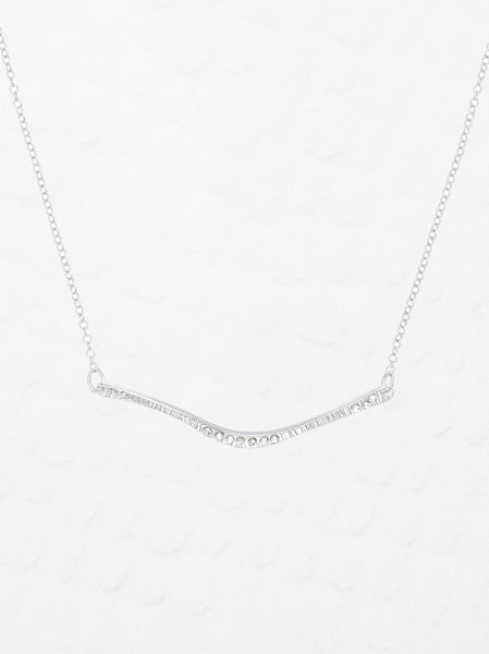 Zara Bar Necklace: Gold wave pendant with crystals – Holly Yashi