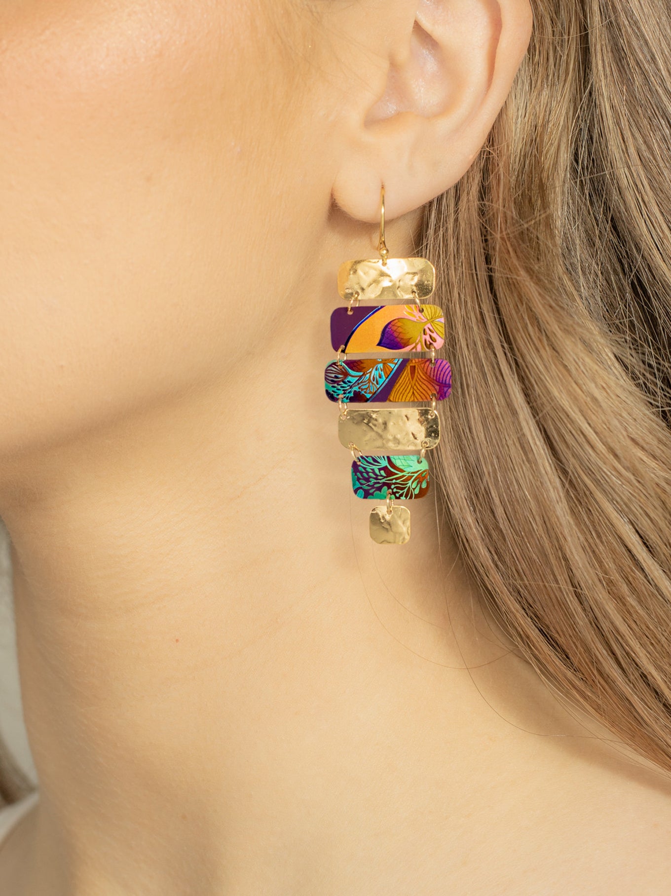 Lana Talisman Earrings - Tropical hues, Hawaiian florals, and hand