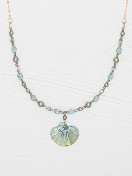 Shelby Beaded Necklace - seashell beaded pendant – Holly Yashi