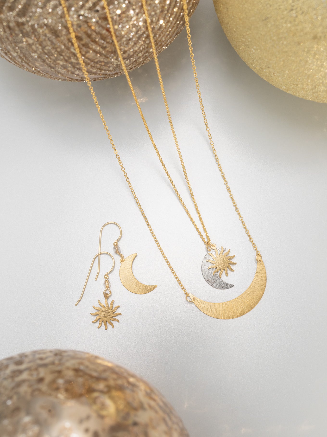 IRIEBEACH sun and moon necklace Moon Sunstone necklace No.1