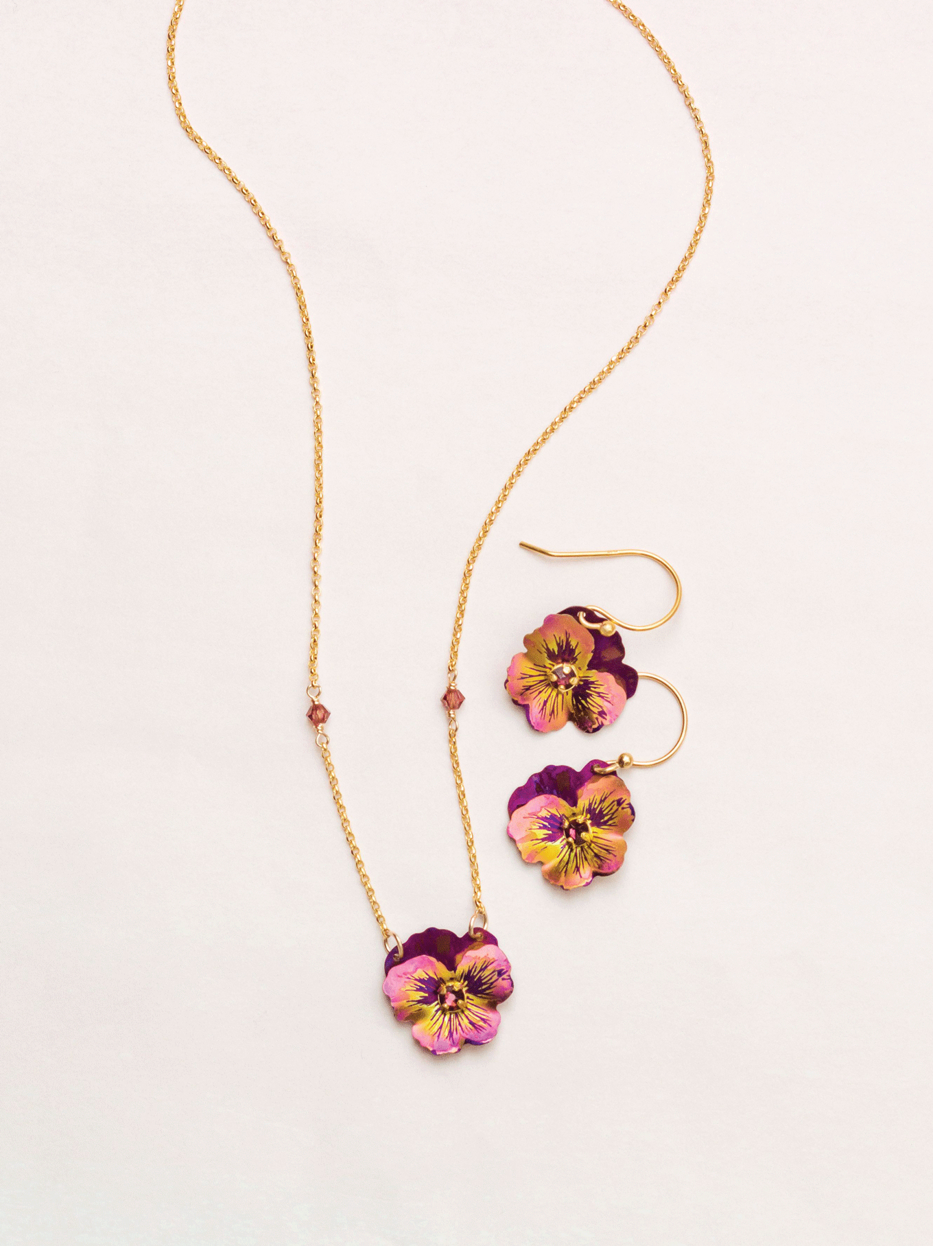 Garden Pansy Drop Earrings C146326