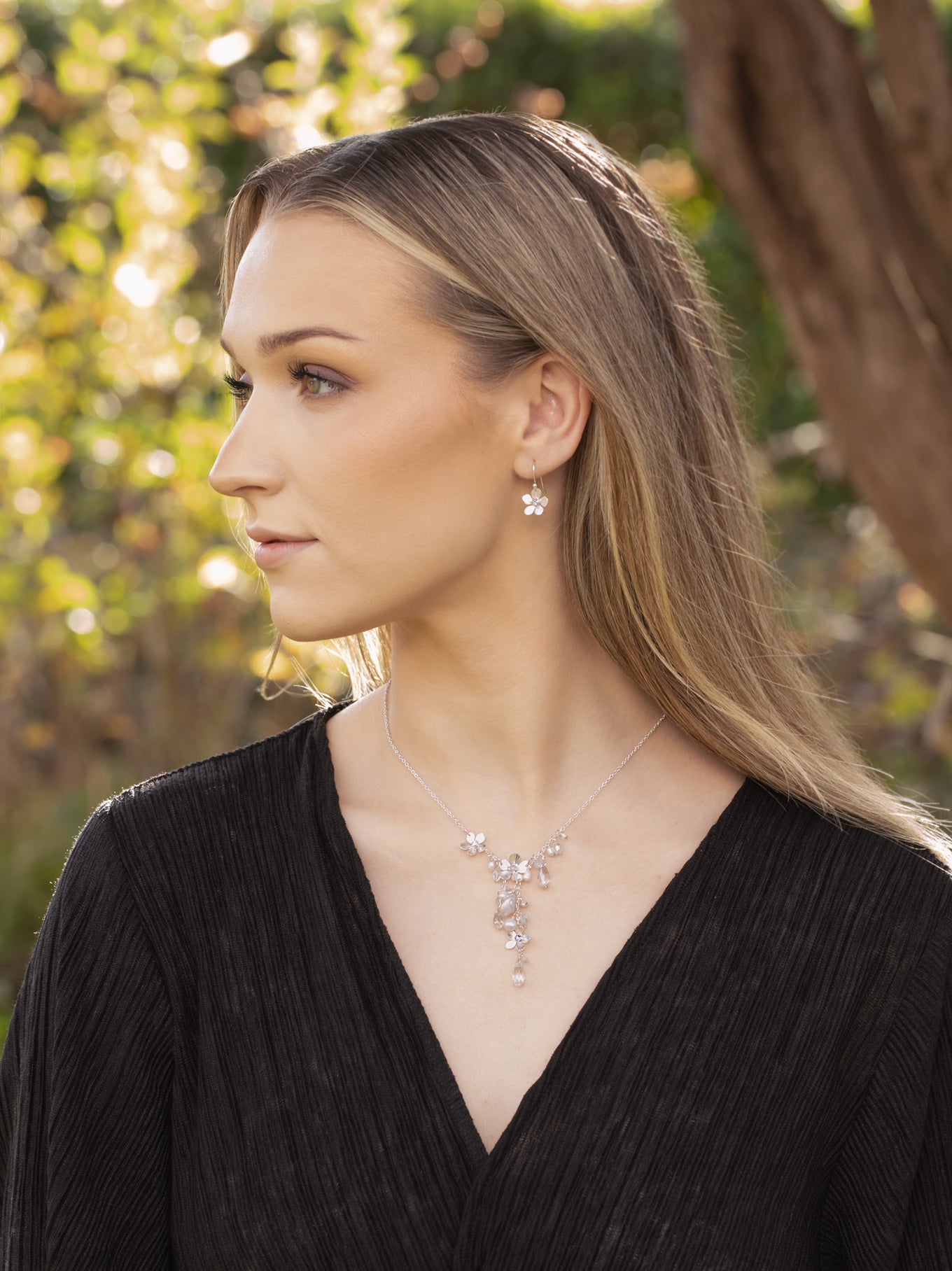 Petite Plumeria Drop Earrings C186608