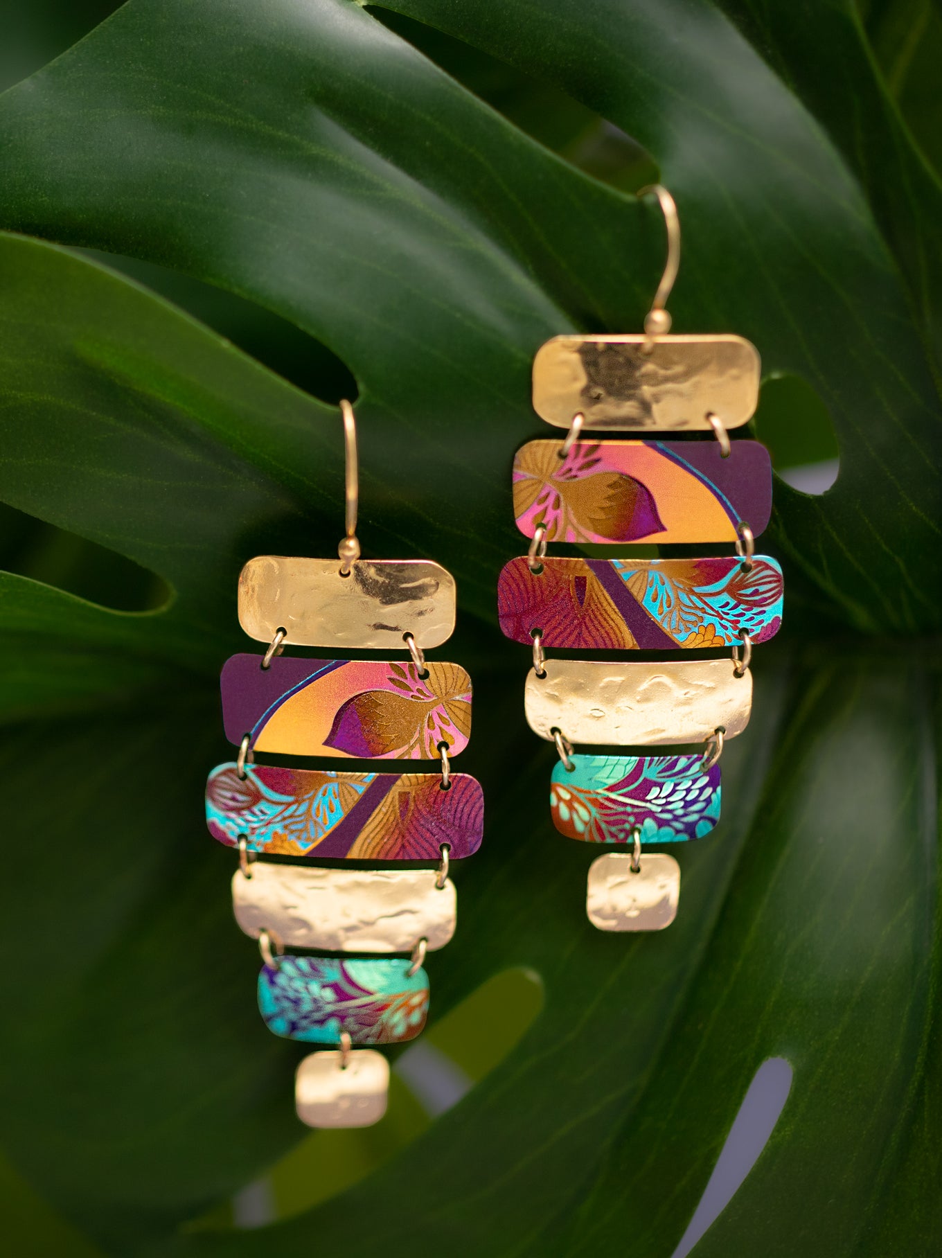 Lana Talisman Earrings - Tropical hues, Hawaiian florals, and hand