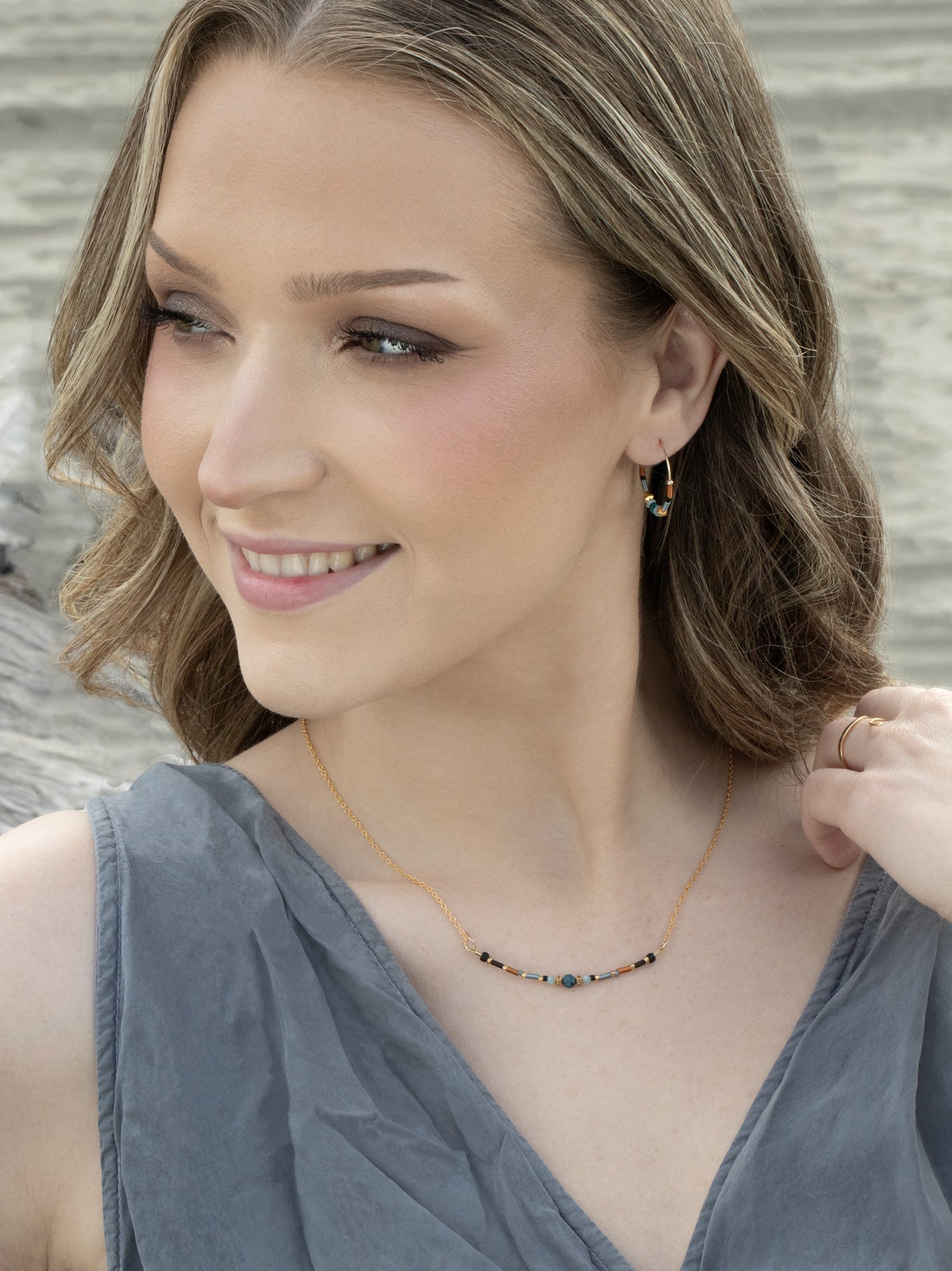 Dakota Necklace | Gold, Niobium & Turquoise Jewelry – Holly Yashi