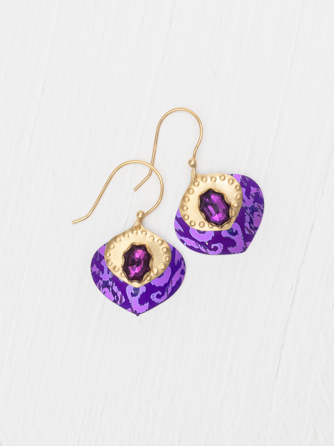 Arabella Earrings – Jewel-Tone Glam with Golden Glow – Holly Yashi