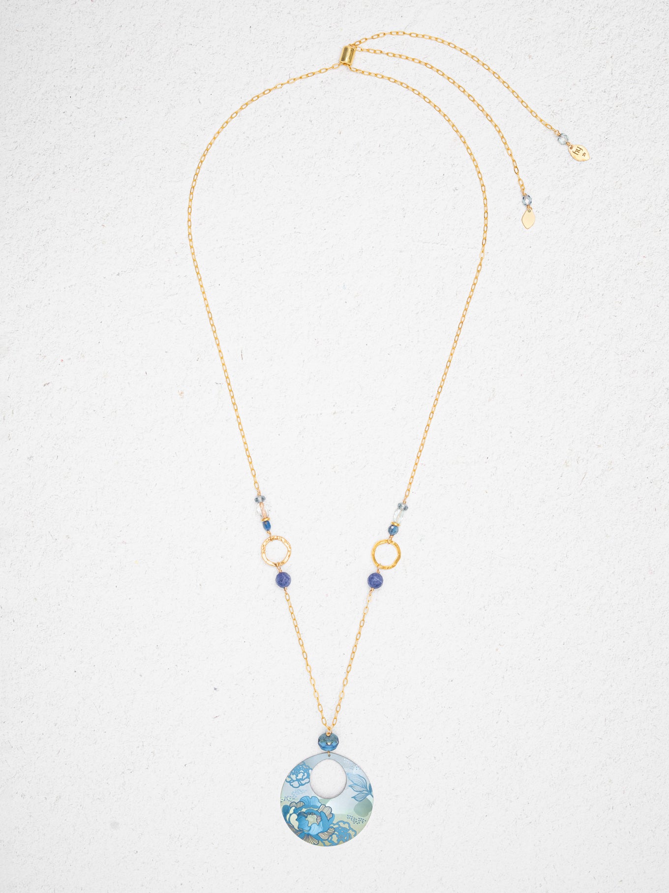 Claire Garden Pendant | Niobium & Crystal Floral Necklace – Holly